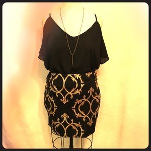 Black & Gold Mini Skirt